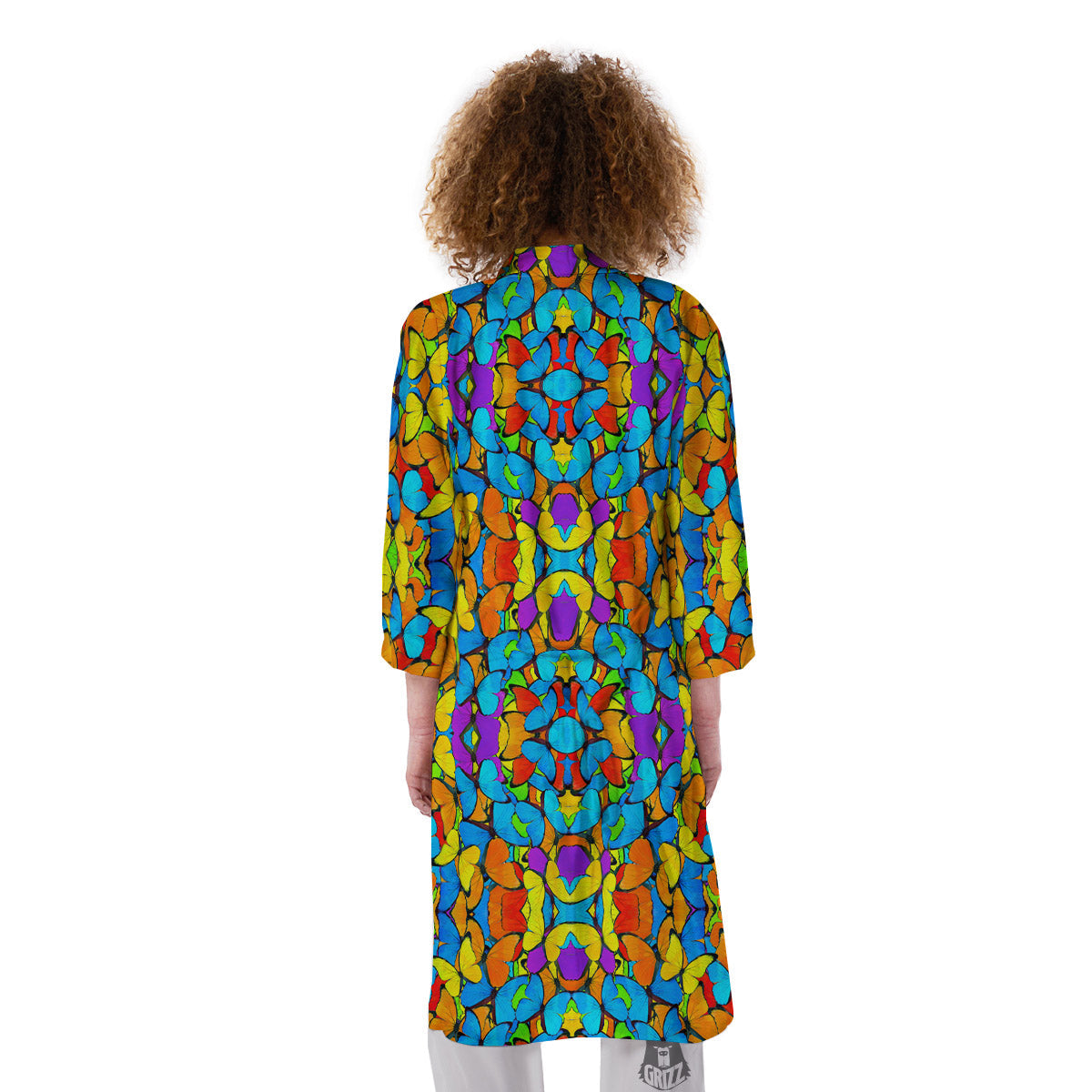 Butterfly Colorful Print Pattern Kimono-grizzshop