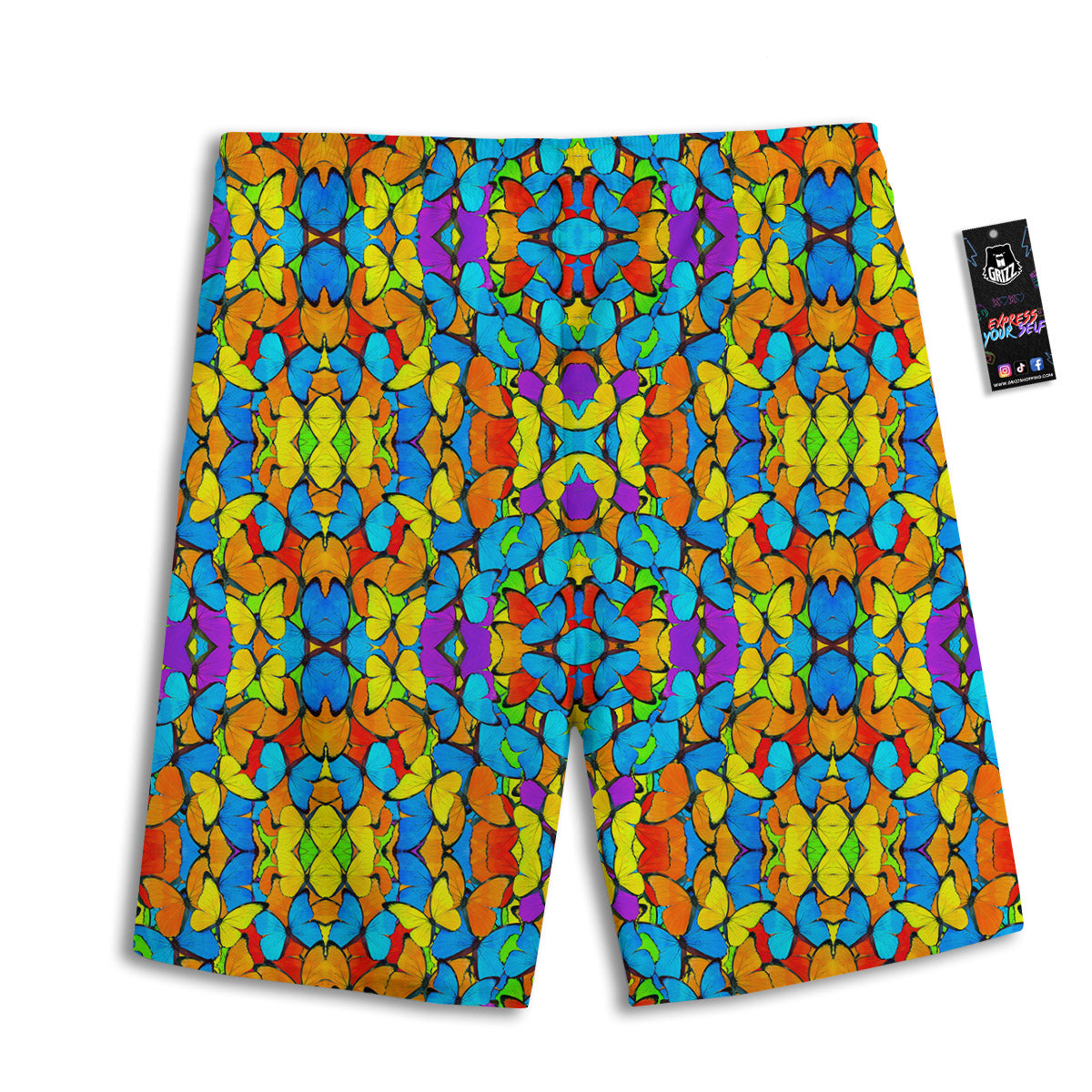 Butterfly Colorful Print Pattern Men's Athletic Shorts