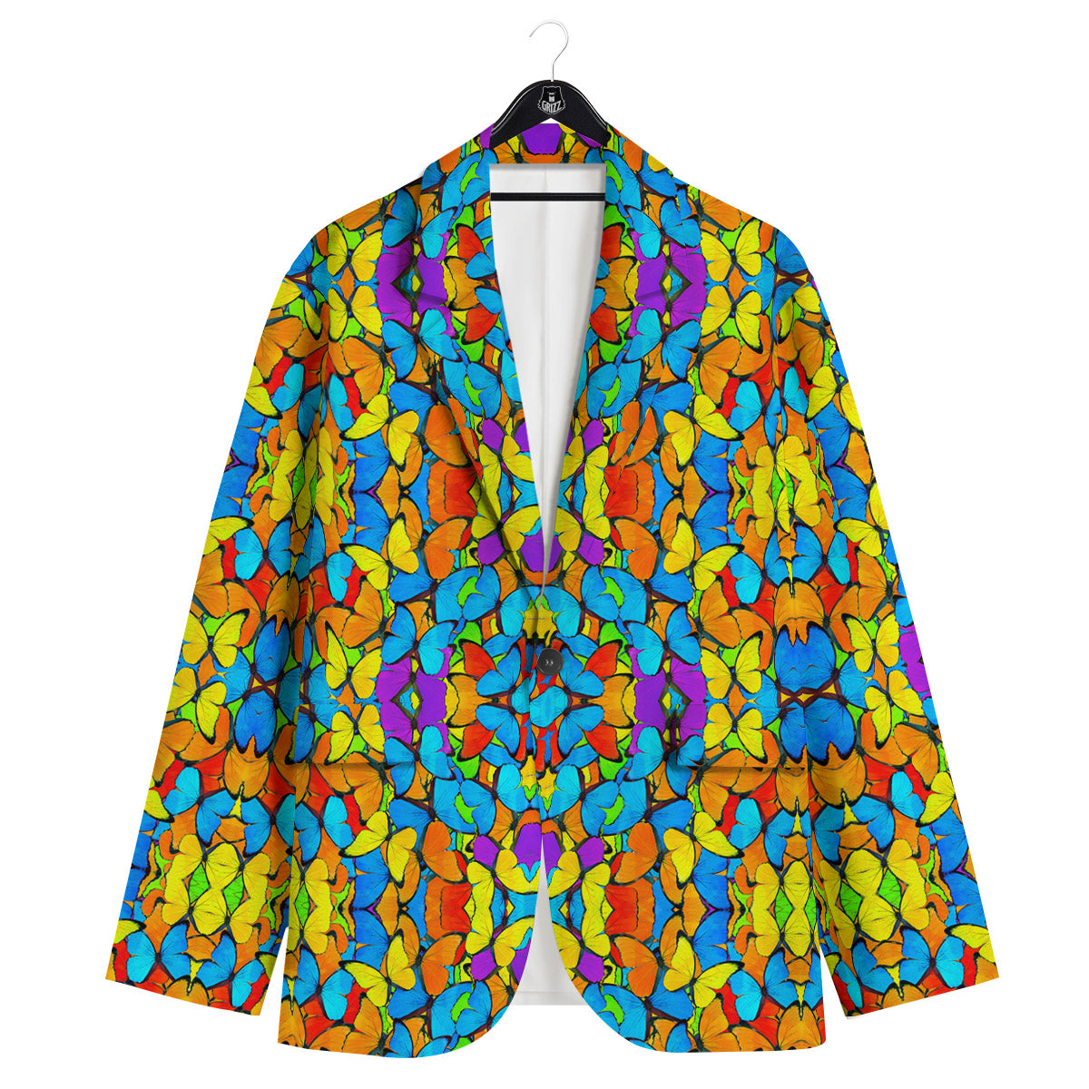 Butterfly Colorful Print Pattern Men's Sport Coat-grizzshop