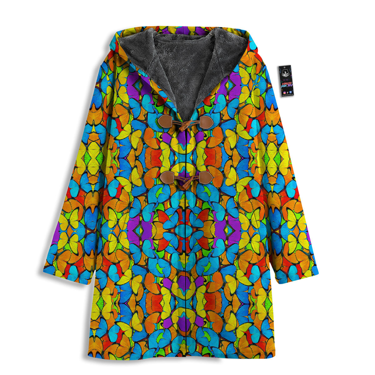 Butterfly Colorful Print Pattern Men's Windbreaker Jacket-grizzshop