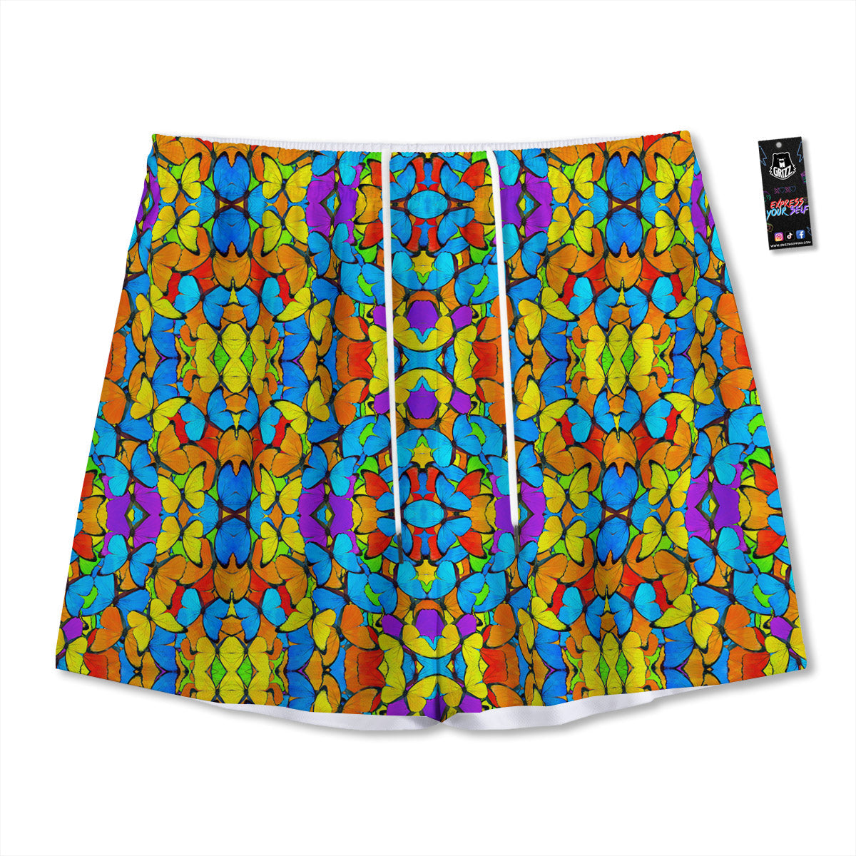 Card Suits Green Playing Print Pattern Mesh Shorts