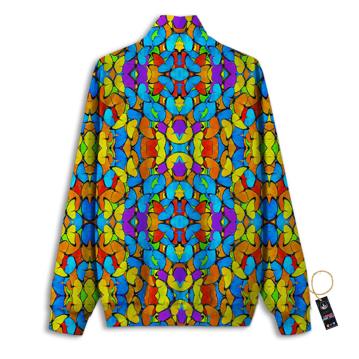 Butterfly Colorful Print Pattern Track Jacket-grizzshop