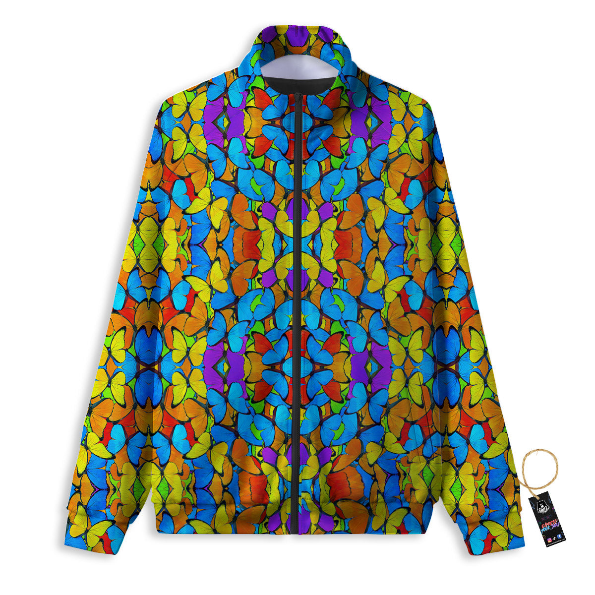 Butterfly Colorful Print Pattern Track Jacket-grizzshop