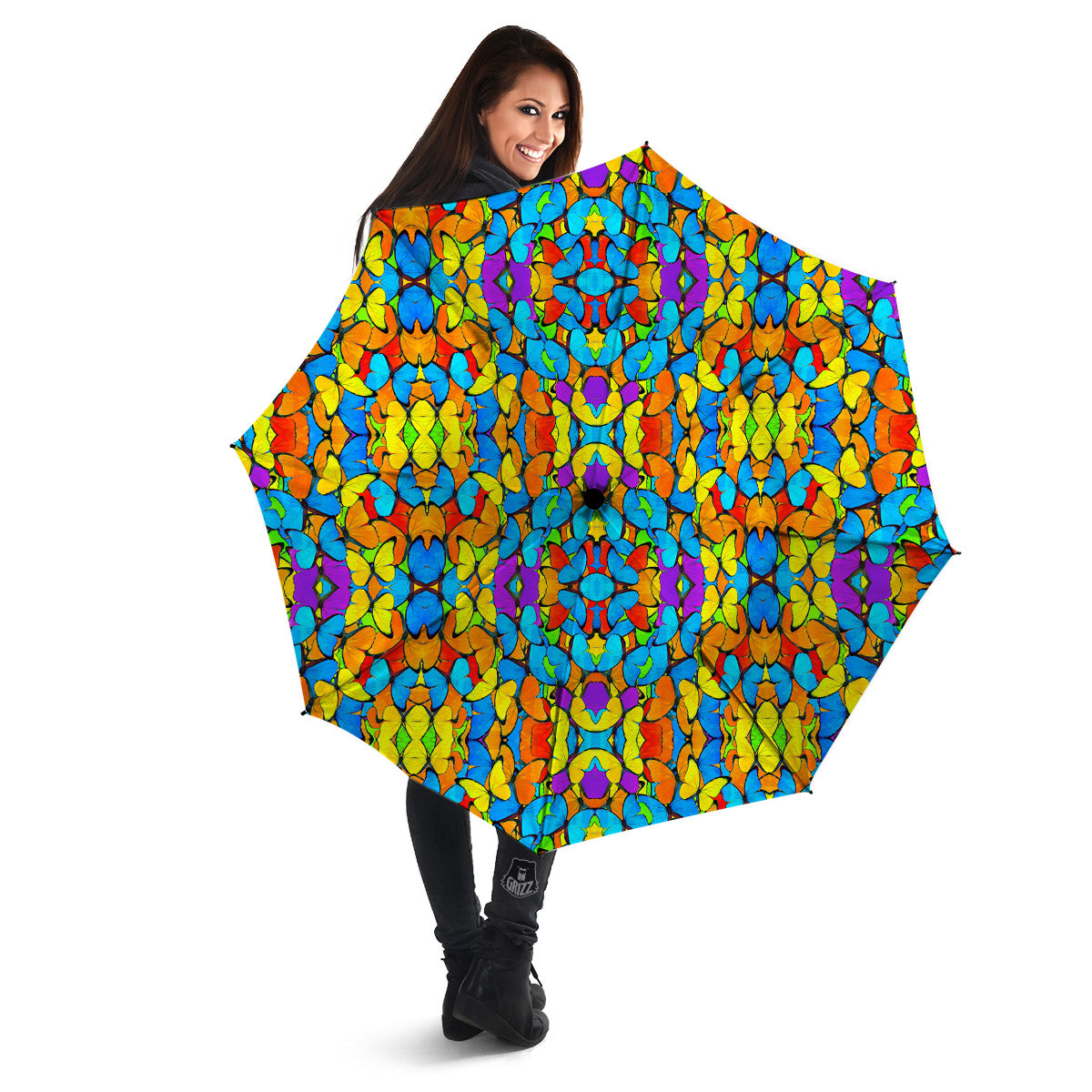 Butterfly Colorful Print Pattern Umbrella-grizzshop