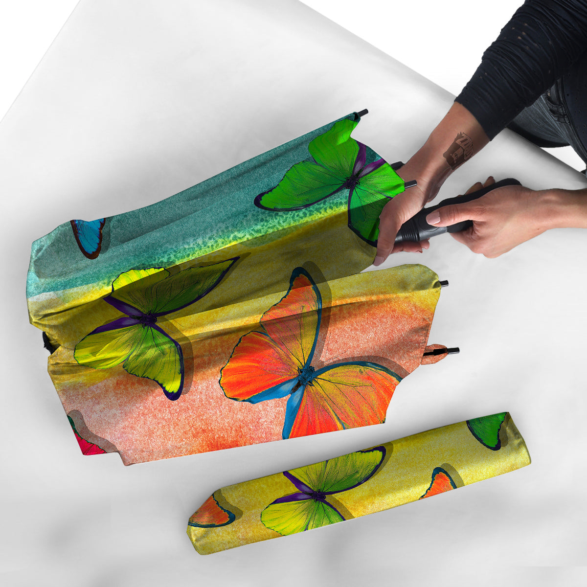 Butterfly Colorful Watercolor Print Umbrella-grizzshop