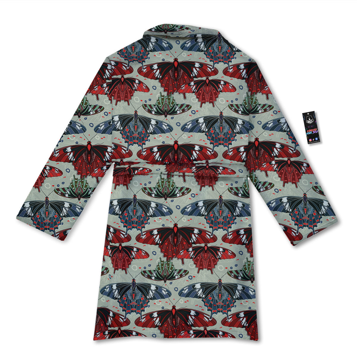 Butterfly Exotic Print Pattern Bathrobe-grizzshop