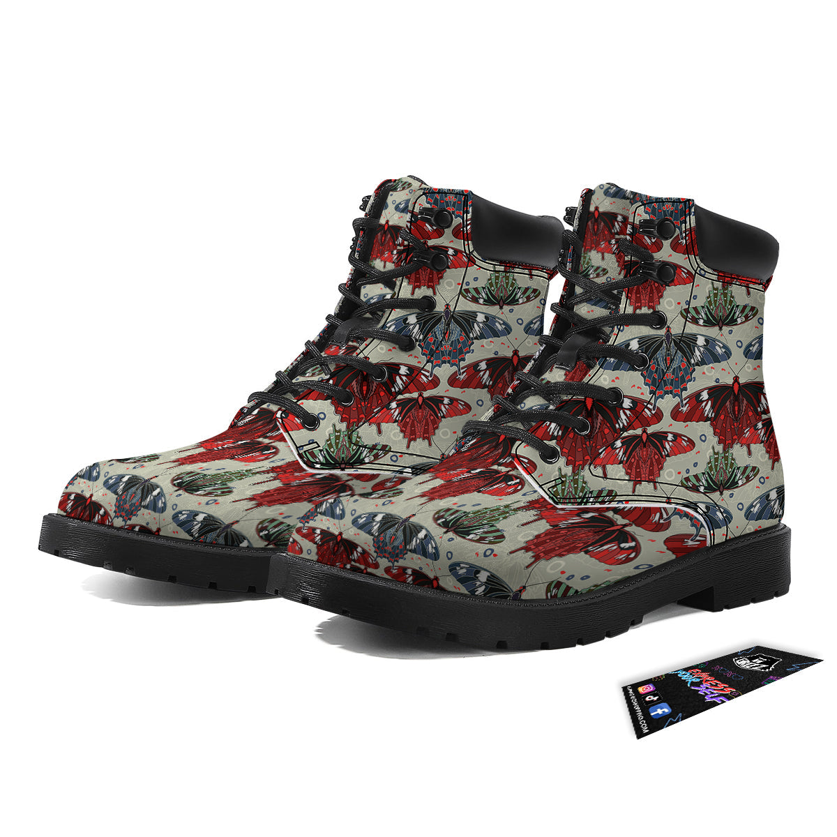 Butterfly Exotic Print Pattern Boots-grizzshop