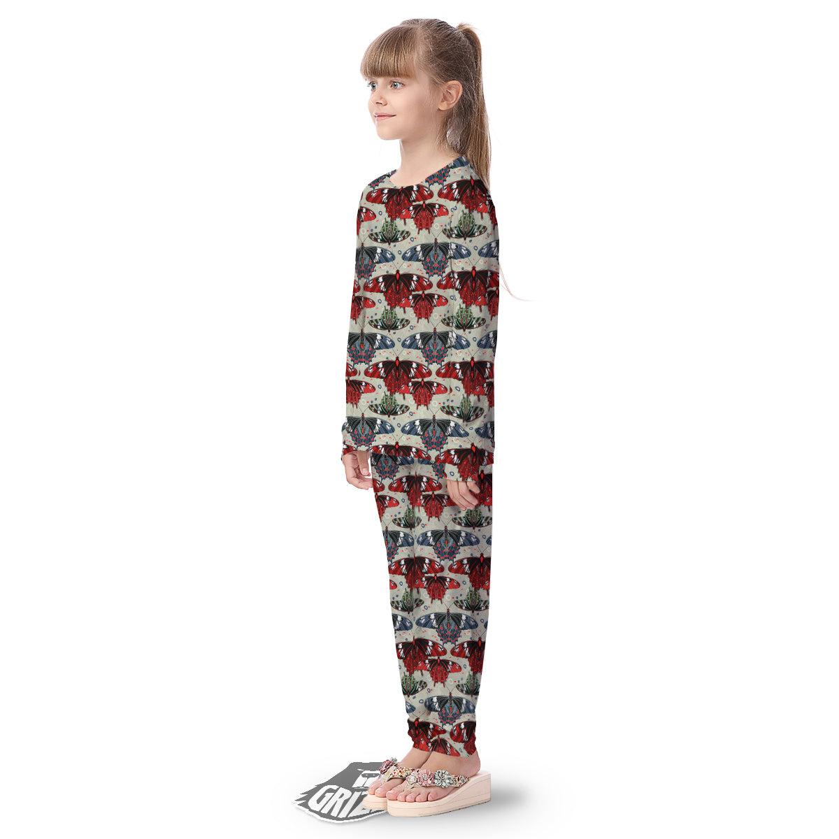Butterfly Exotic Print Pattern Kid's Pajamas-grizzshop