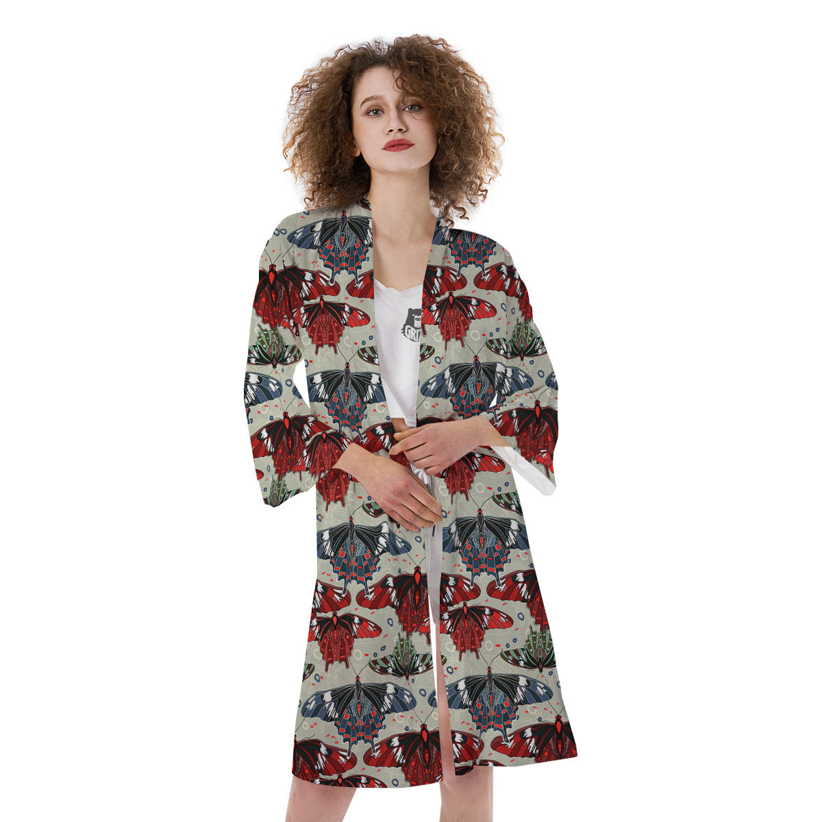 Butterfly Exotic Print Pattern Kimono-grizzshop
