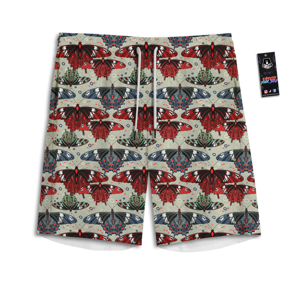 Butterfly Exotic Print Pattern Men's Athletic Shorts