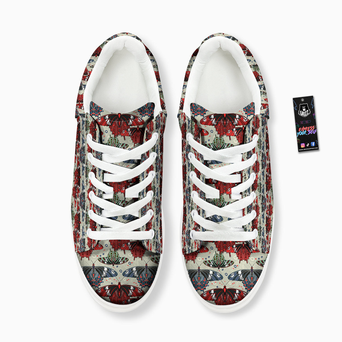 Butterfly Exotic Print Pattern Platform Shoes-grizzshop