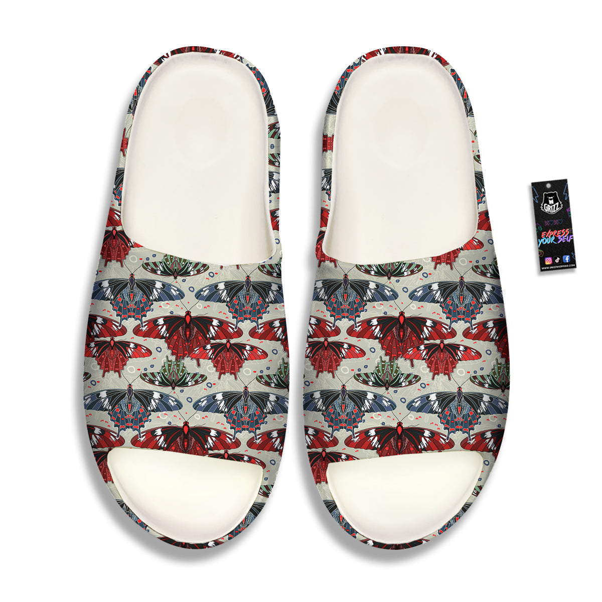 Butterfly Exotic Print Pattern Sandals-grizzshop