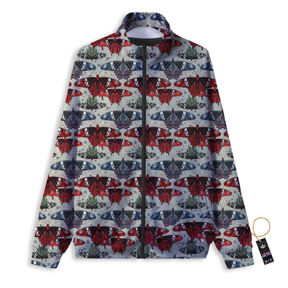 Butterfly Exotic Print Pattern Track Jacket-grizzshop