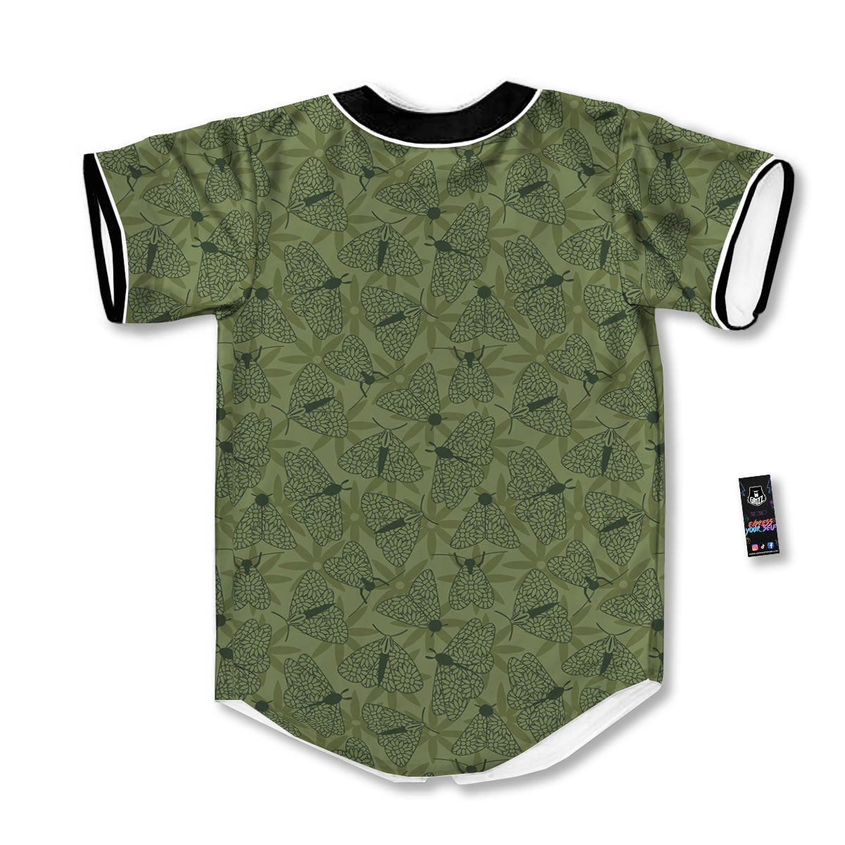 Butterfly Monarch Green Print Pattern Baseball Jersey-grizzshop