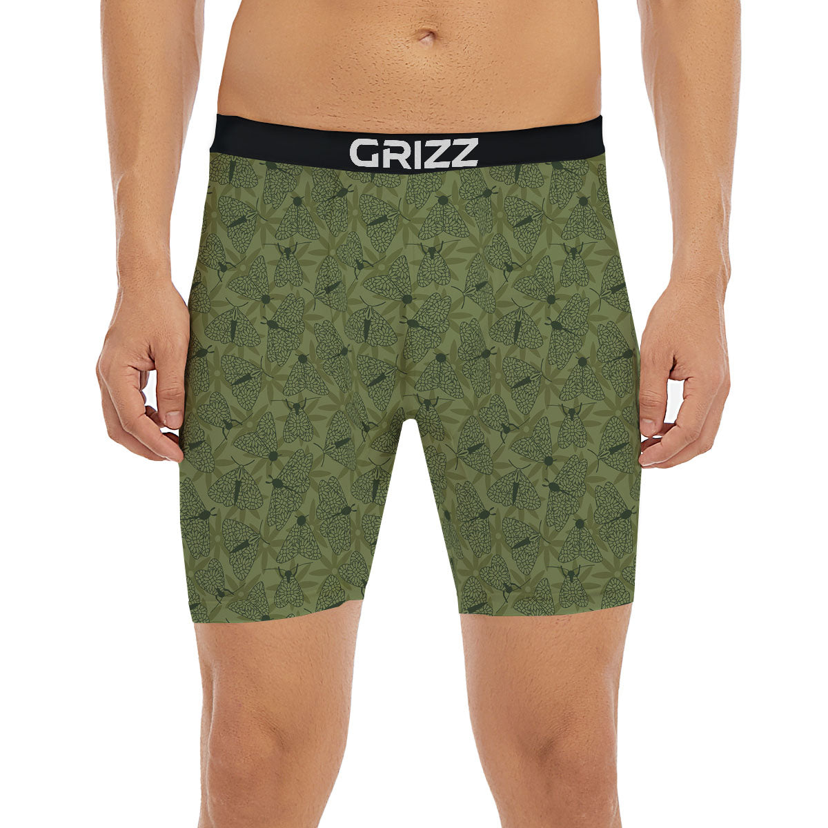 Butterfly Monarch Green Print Pattern Boxer Briefs-grizzshop