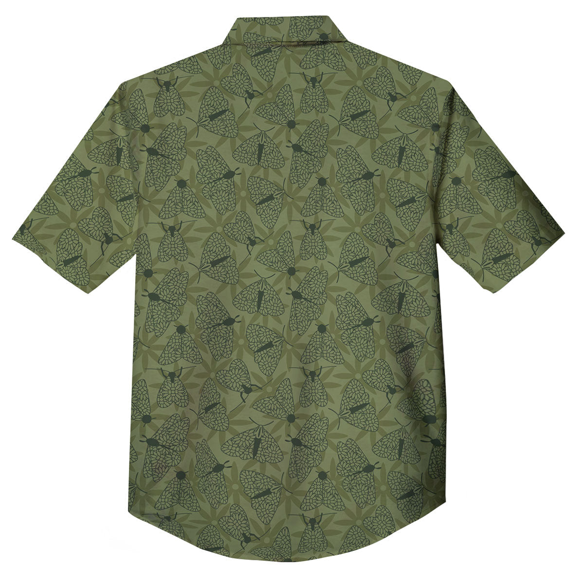 Butterfly Monarch Green Print Pattern Button Up Shirt-grizzshop