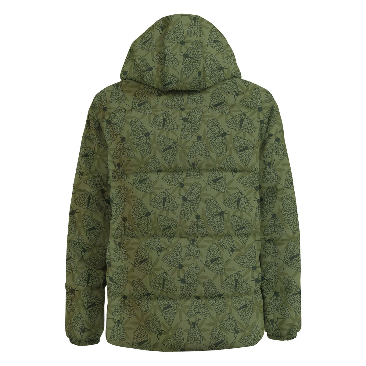 Butterfly Monarch Green Print Pattern Down Jacket-grizzshop