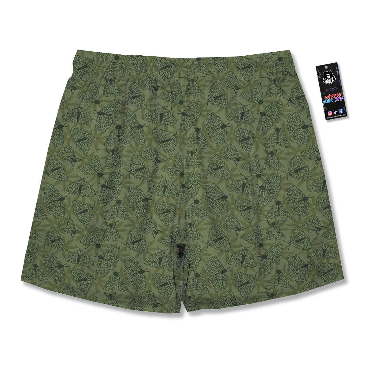Butterfly Monarch Green Print Pattern Men's Running Shorts-grizzshop