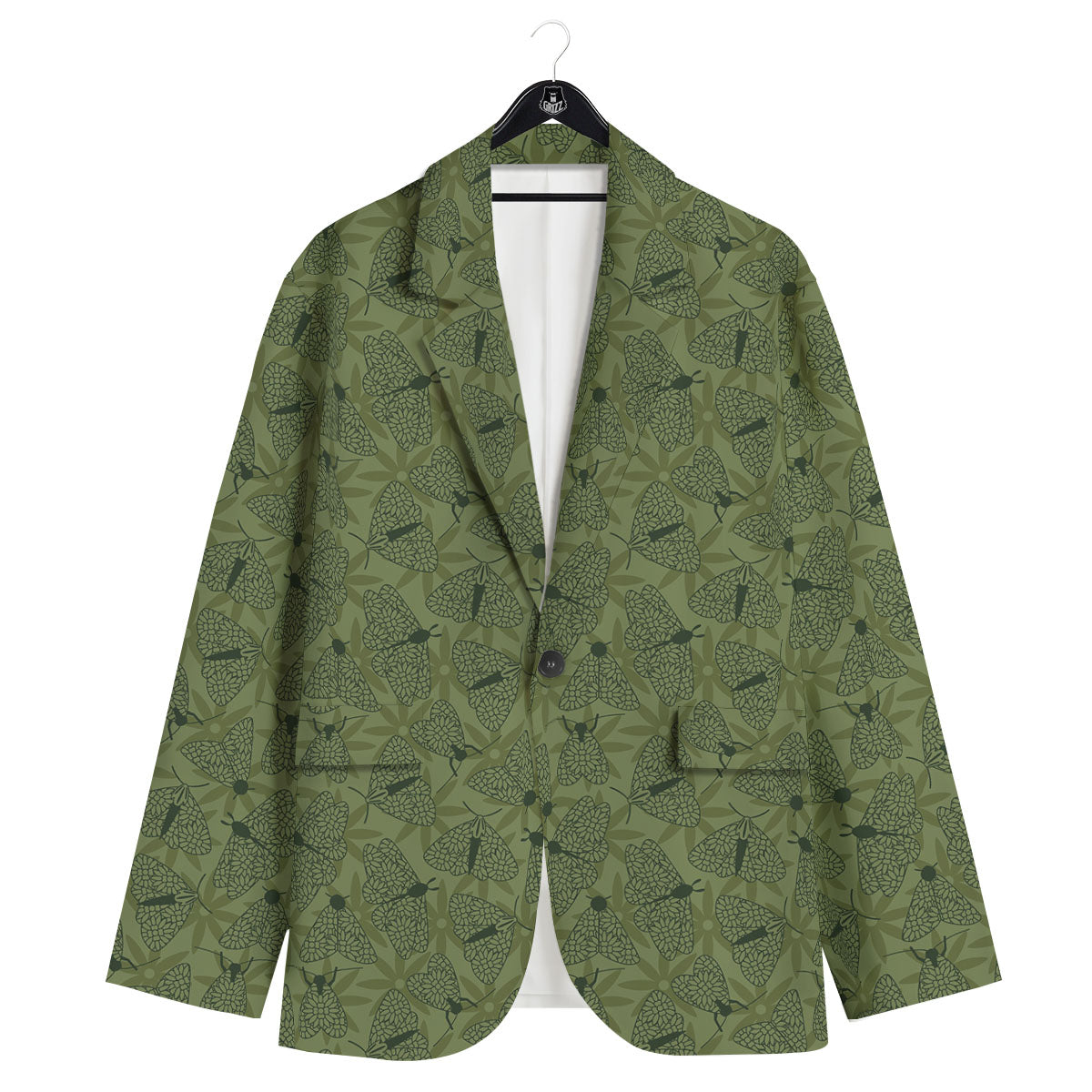 Butterfly Monarch Green Print Pattern Men's Sport Coat-grizzshop