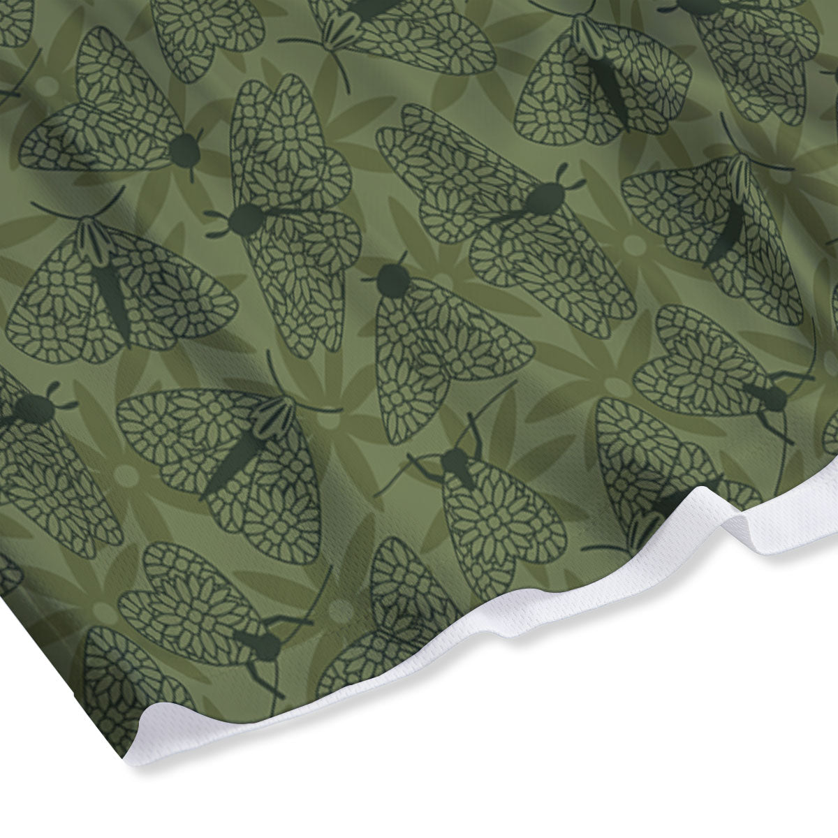 Butterfly Monarch Green Print Pattern Mesh Shorts