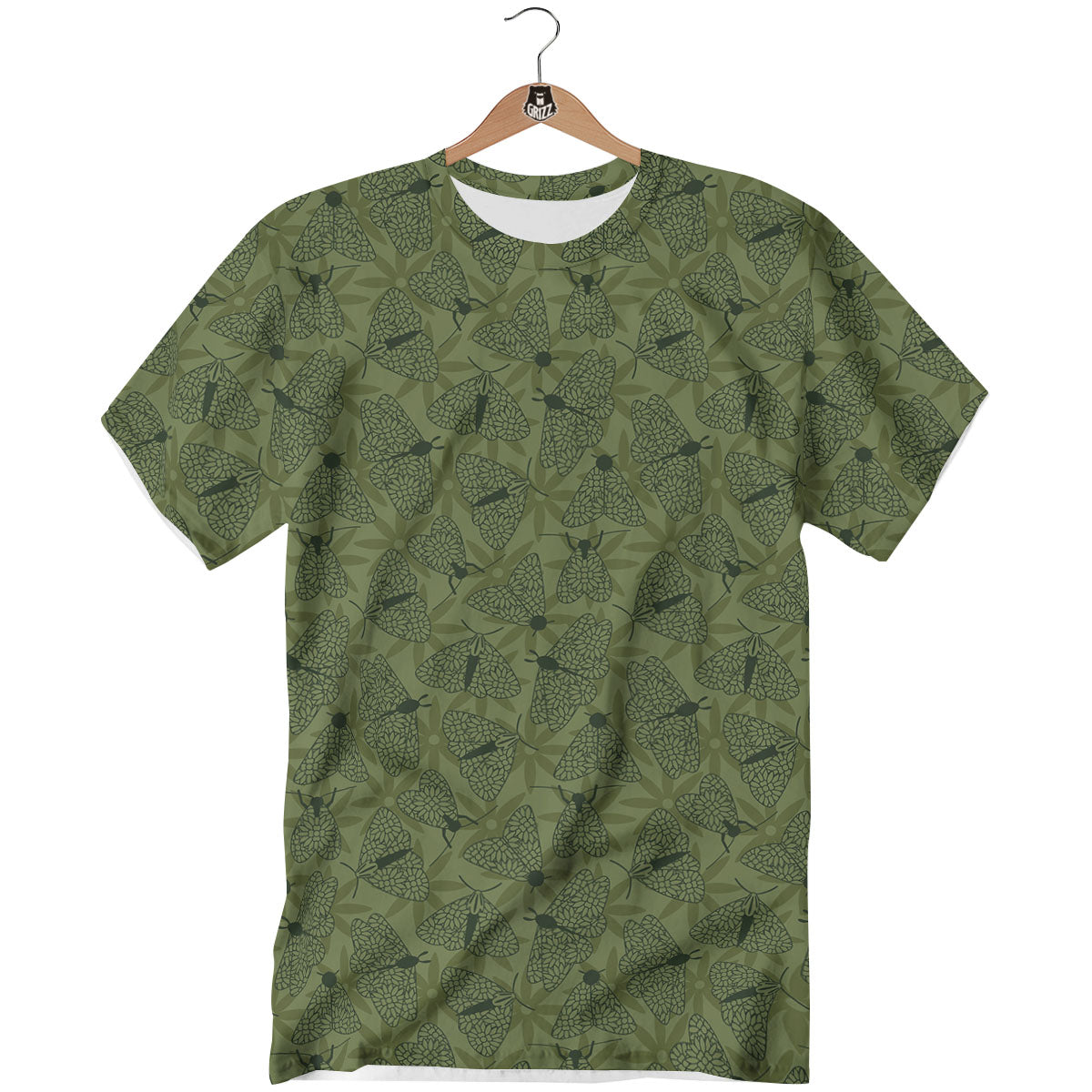 Butterfly Monarch Green Print Pattern T-Shirt-grizzshop