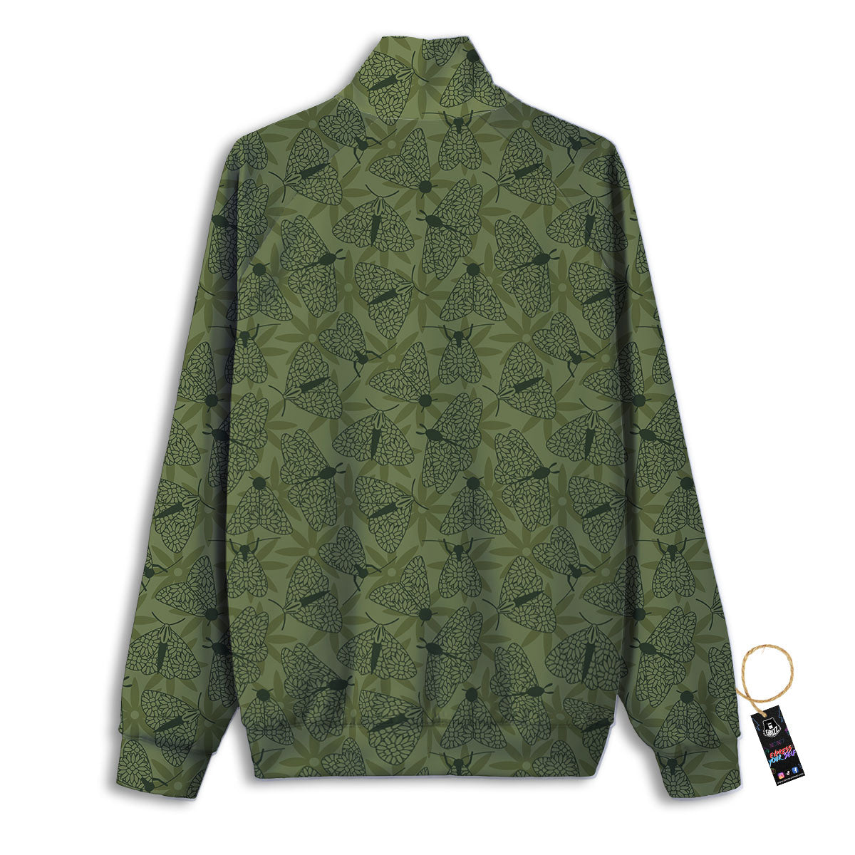 Butterfly Monarch Green Print Pattern Track Jacket-grizzshop