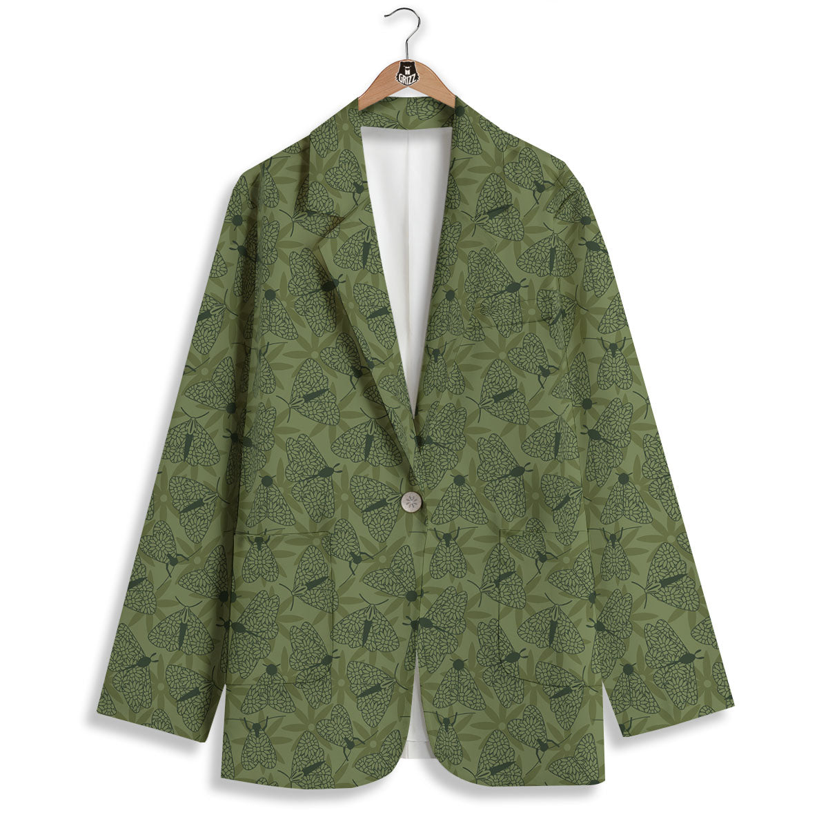 Butterfly Monarch Green Print Pattern Women's Blazer-grizzshop