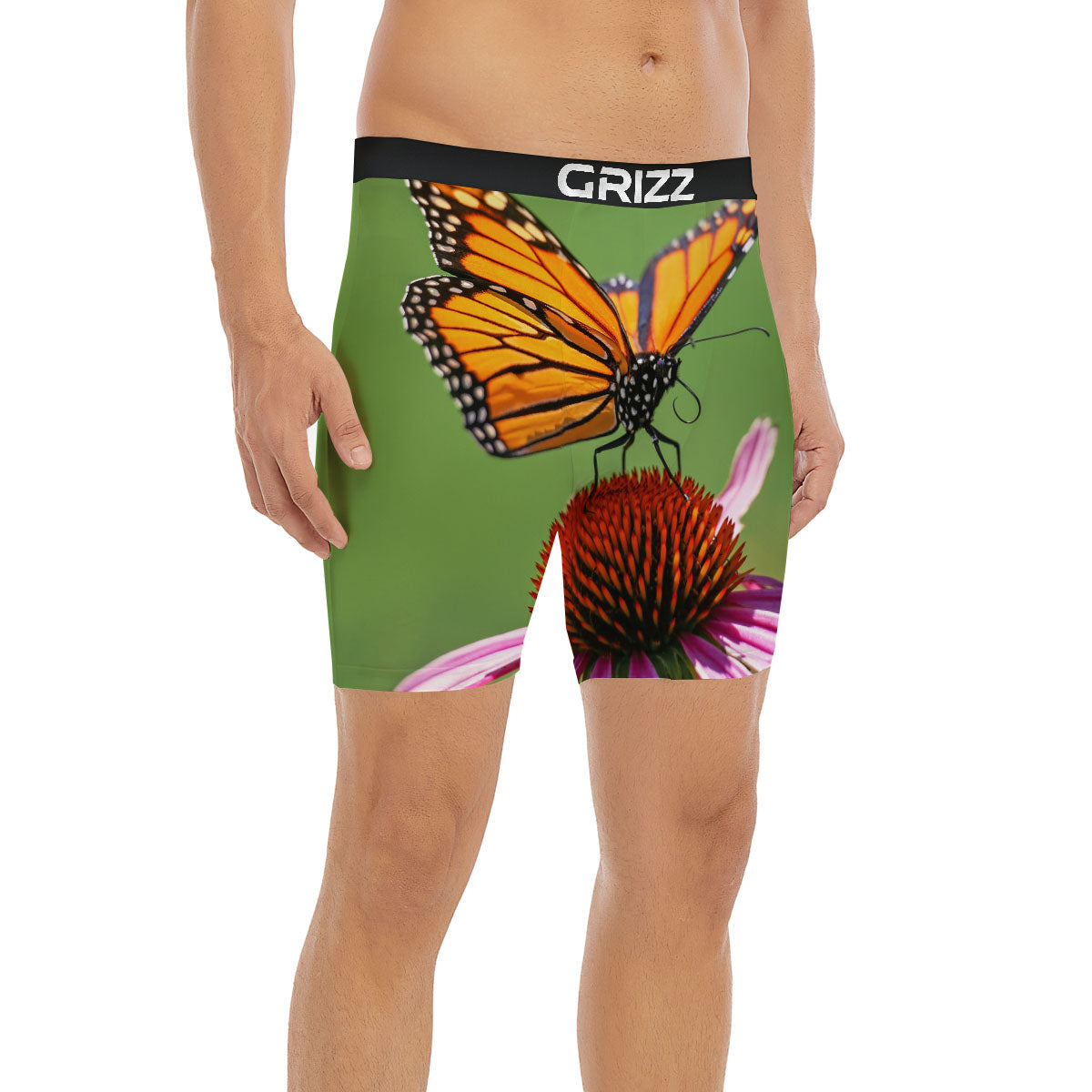 Butterfly Monarch Orange Print Boxer Briefs-grizzshop