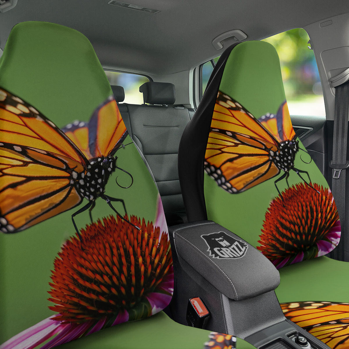 Butterfly Monarch Orange Print Car Seat Covers-grizzshop