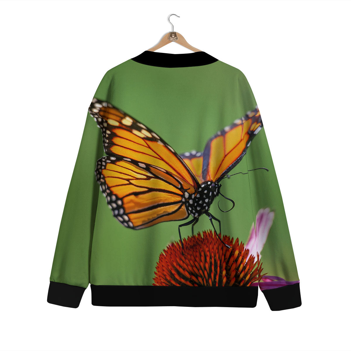 Butterfly Monarch Orange Print Cardigan-grizzshop
