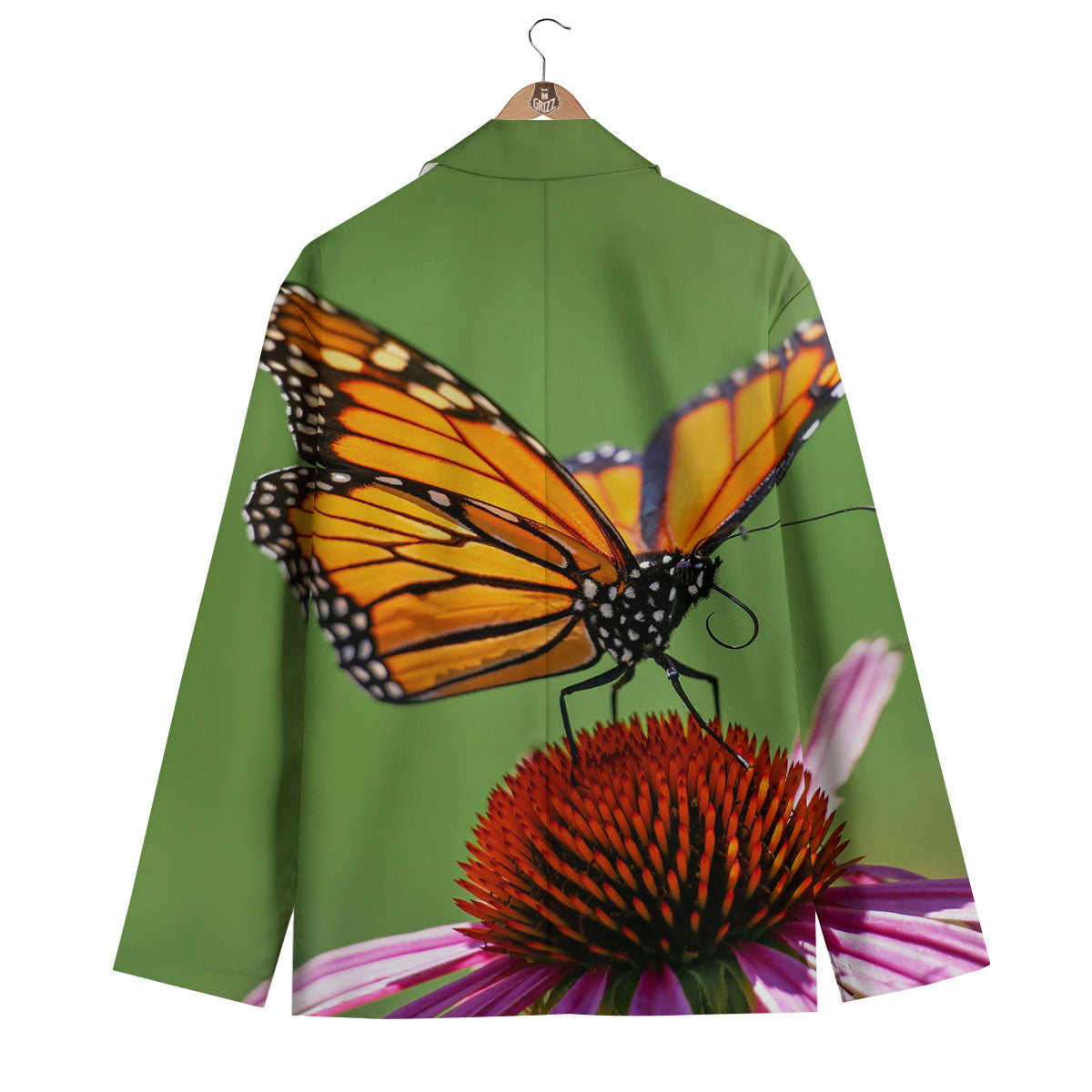 Butterfly Monarch Orange Print Men's Blazer-grizzshop