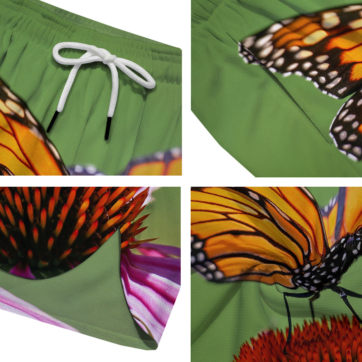 Butterfly Monarch Orange Print Men's Running Shorts-grizzshop
