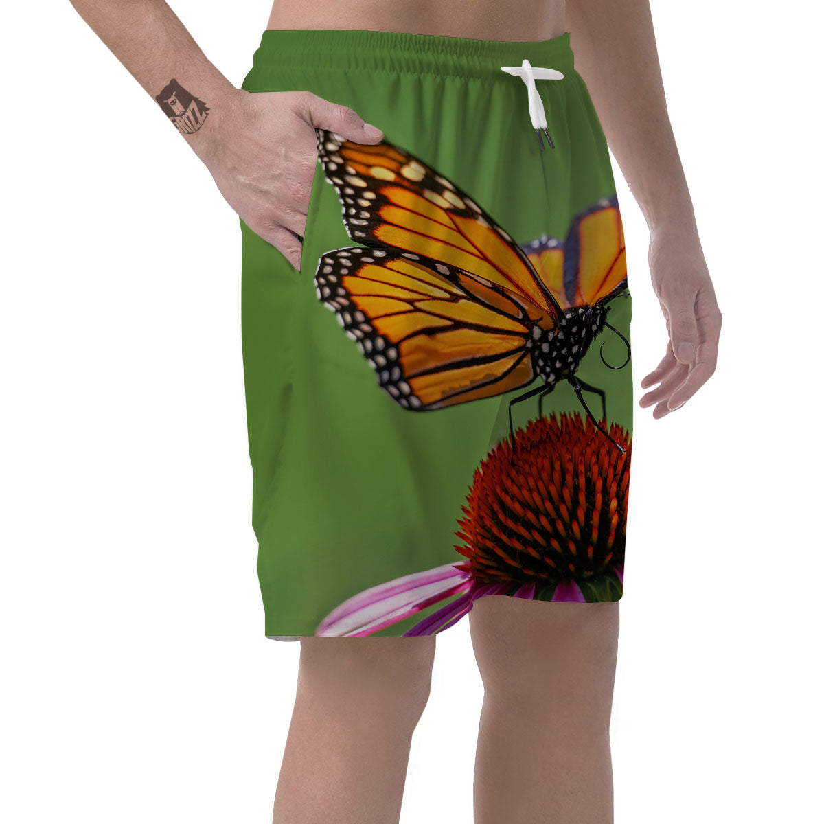 Butterfly Monarch Orange Print Men's Shorts-grizzshop
