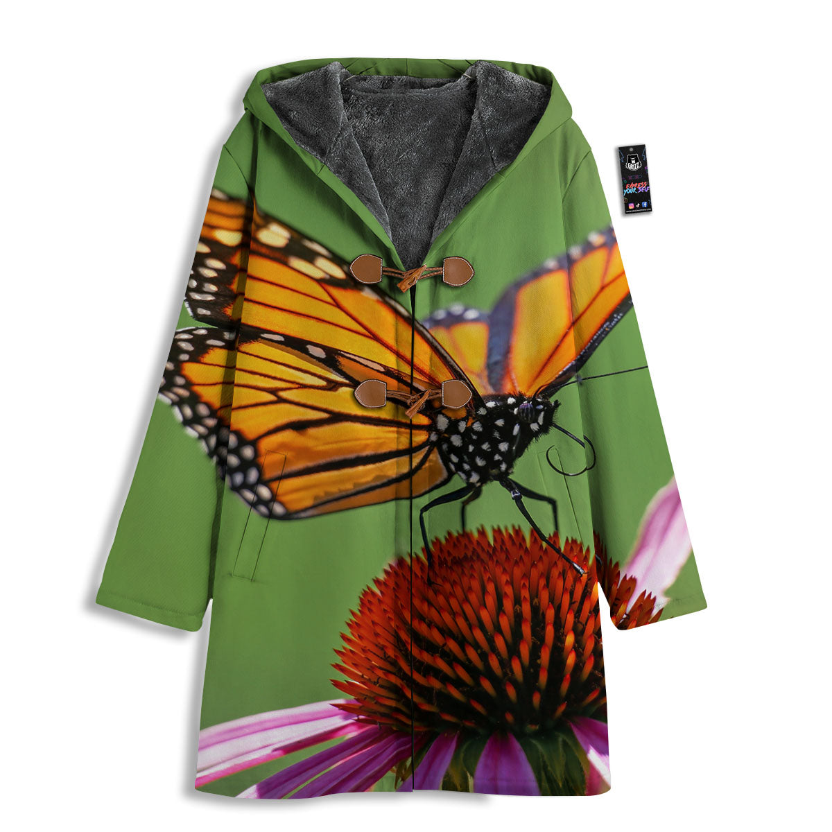 Butterfly Monarch Orange Print Men's Windbreaker Jacket-grizzshop