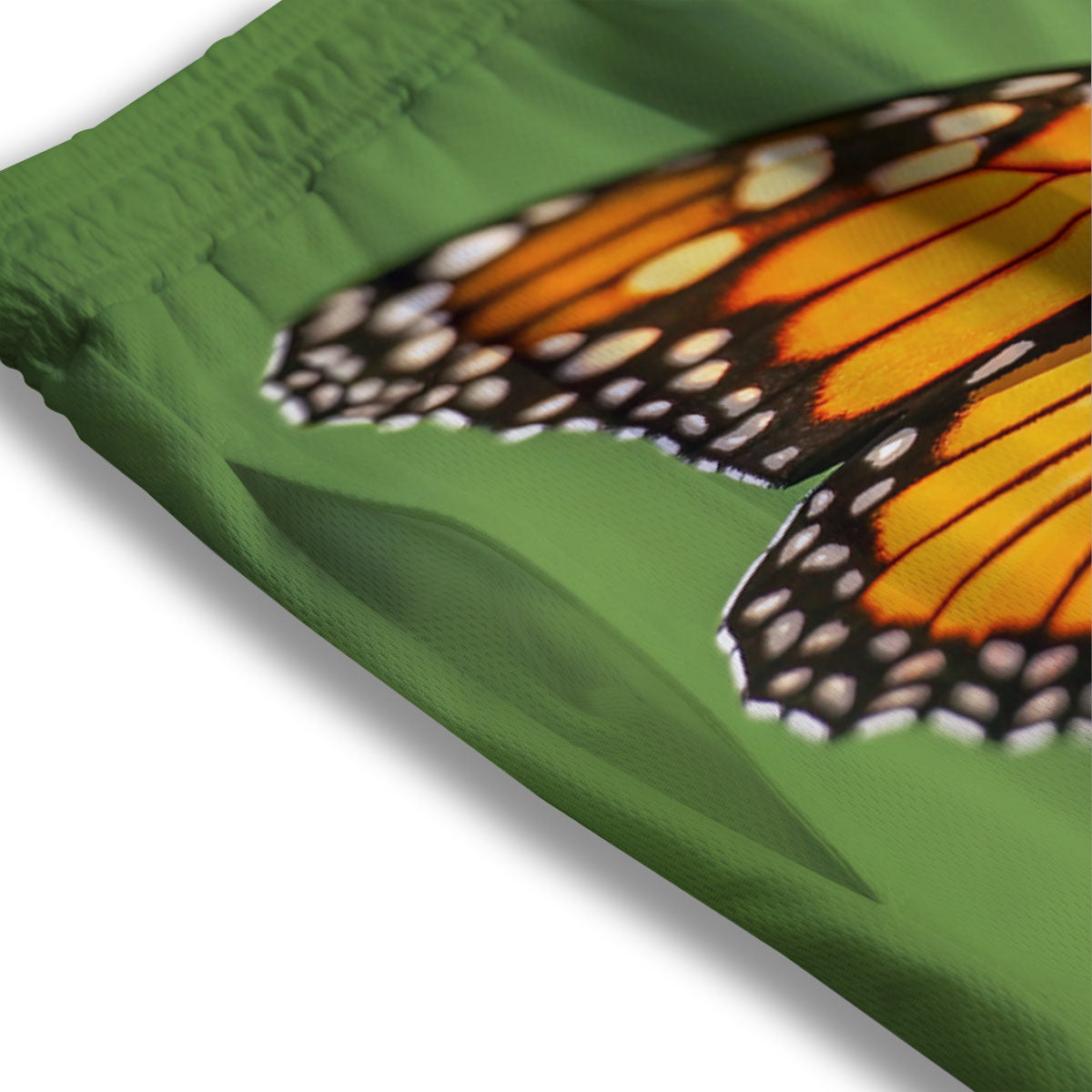 Butterfly Monarch Orange Print Mesh Shorts