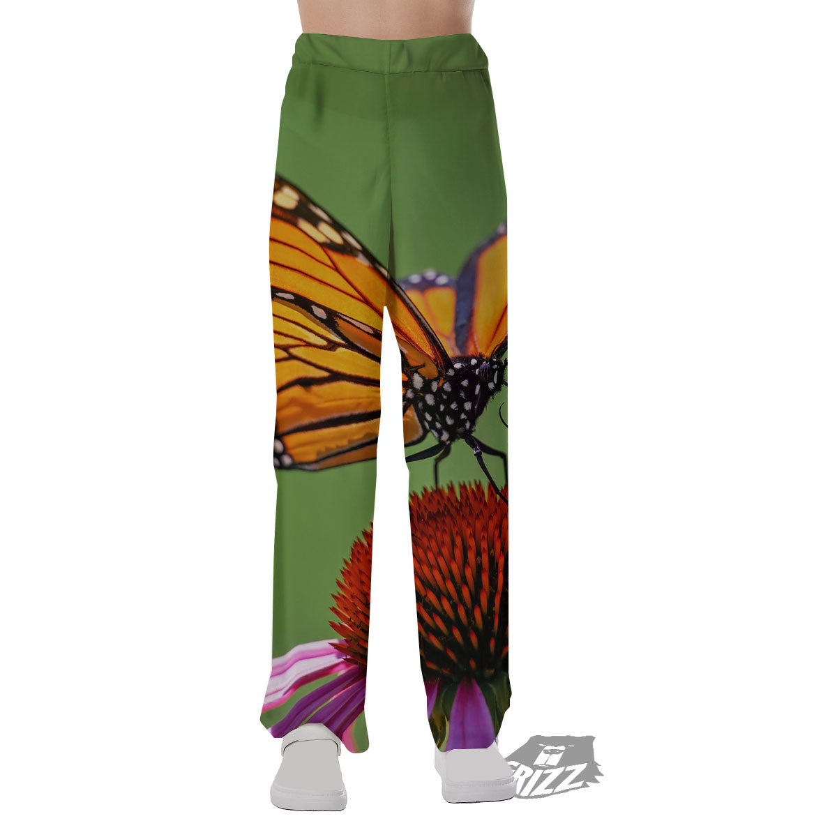 Butterfly Monarch Orange Print Pajama Pants-grizzshop