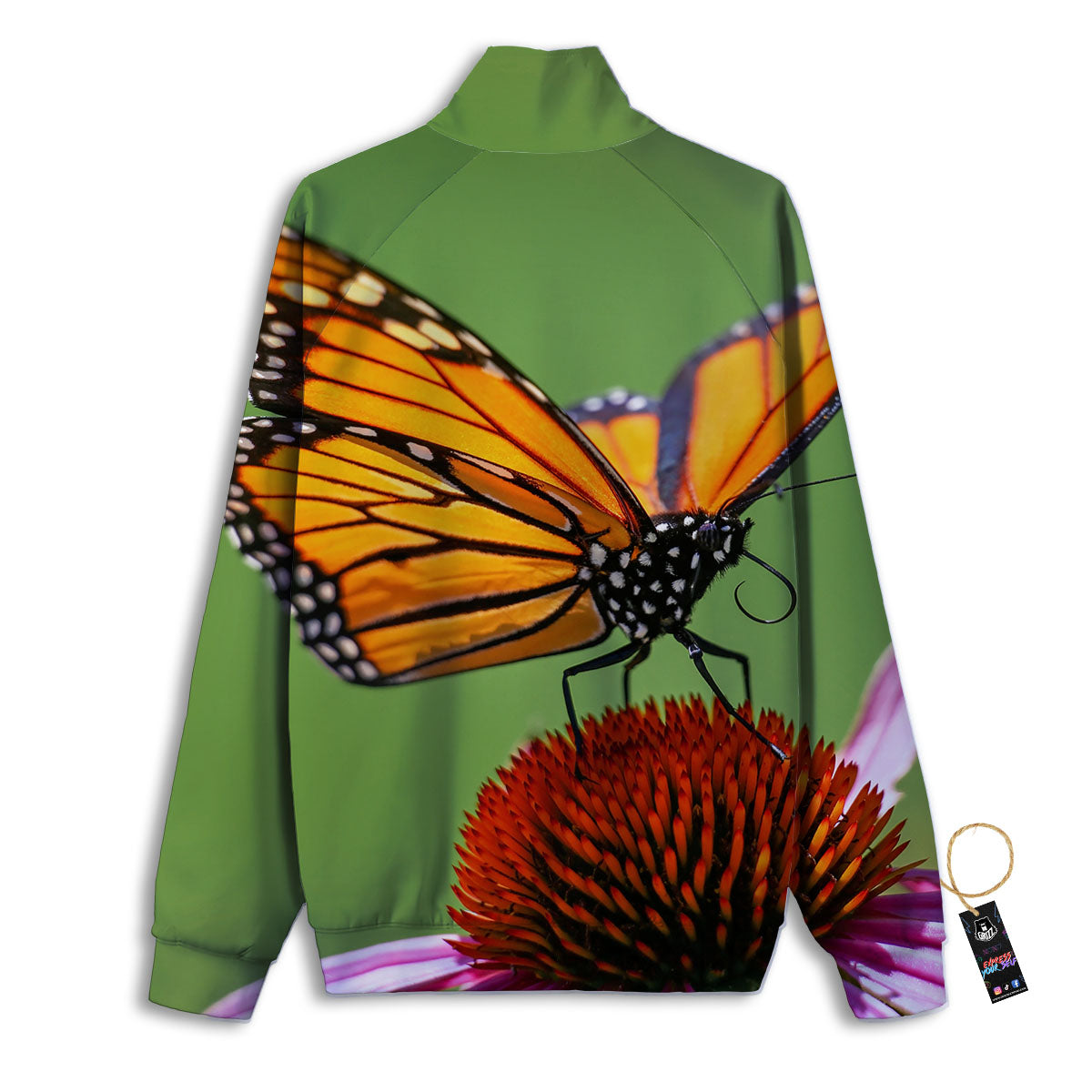 Butterfly Monarch Orange Print Track Jacket-grizzshop