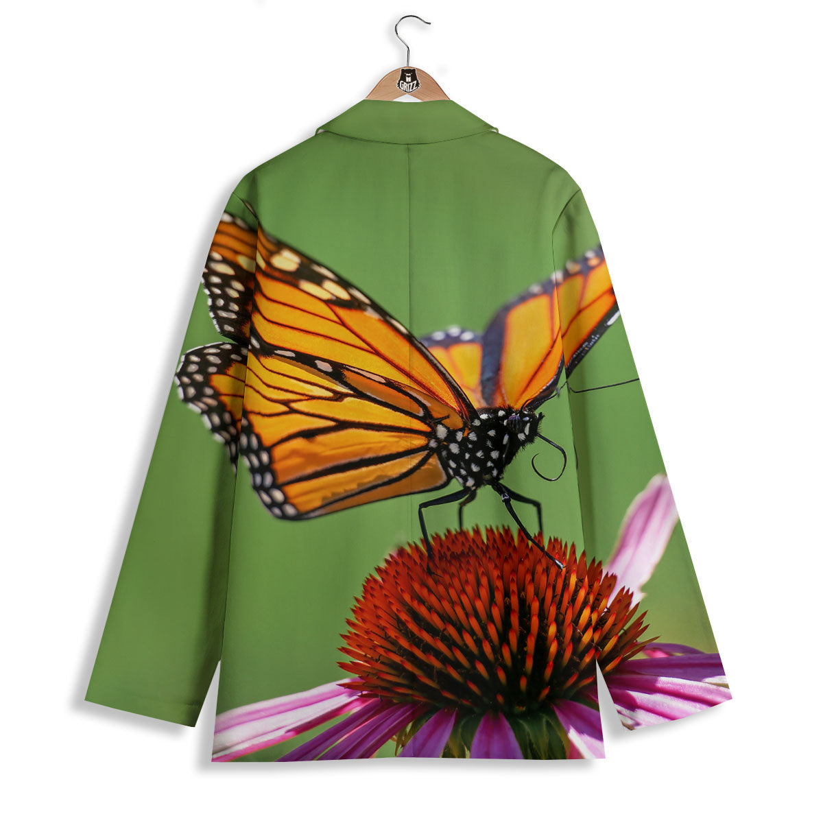 Butterfly Monarch Orange Print Women's Blazer-grizzshop