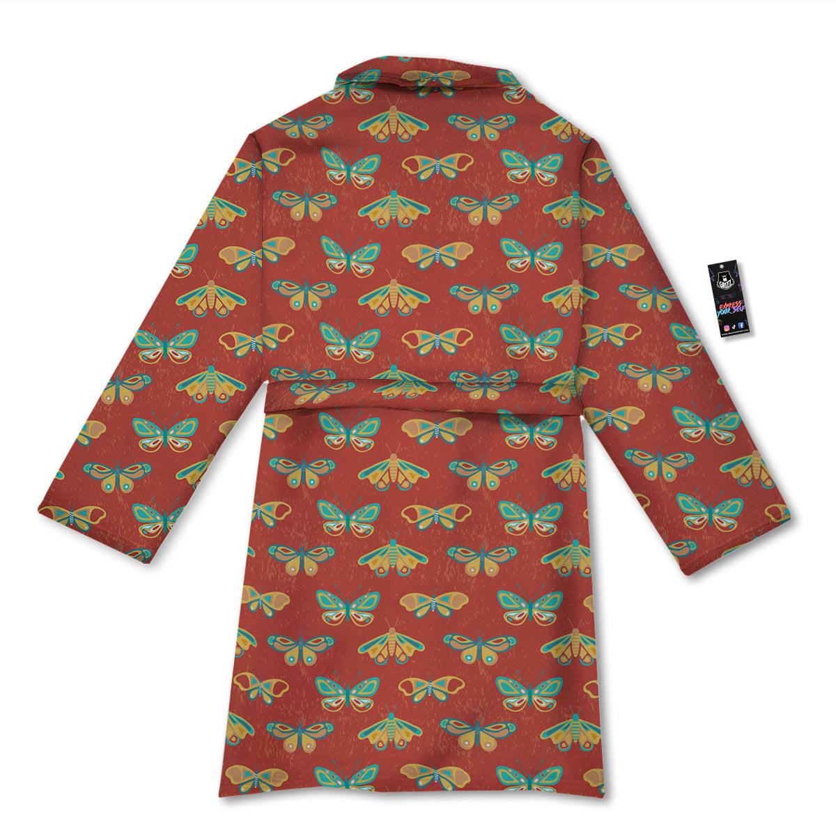 Butterfly Monarch Vintage Print Pattern Bathrobe-grizzshop
