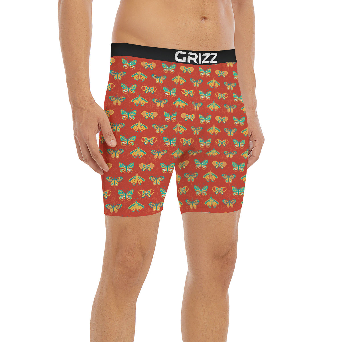 Butterfly Monarch Vintage Print Pattern Boxer Briefs-grizzshop