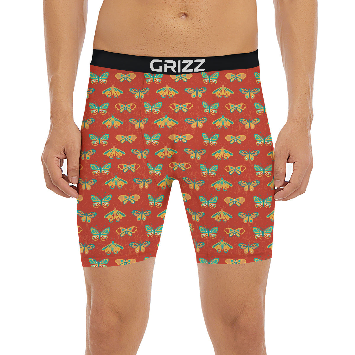 Butterfly Monarch Vintage Print Pattern Boxer Briefs-grizzshop