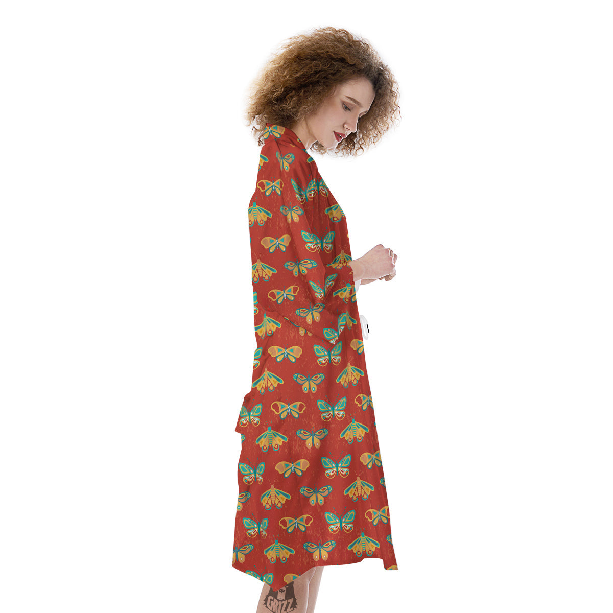 Butterfly Monarch Vintage Print Pattern Kimono-grizzshop