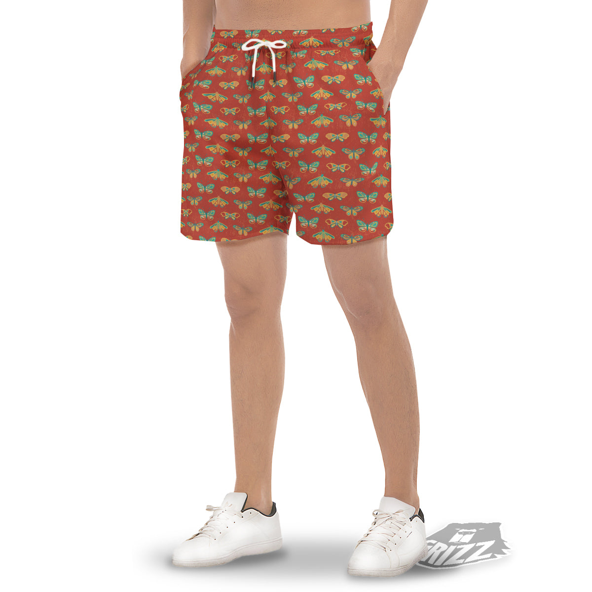 Butterfly Monarch Vintage Print Pattern Men's Gym Shorts-grizzshop