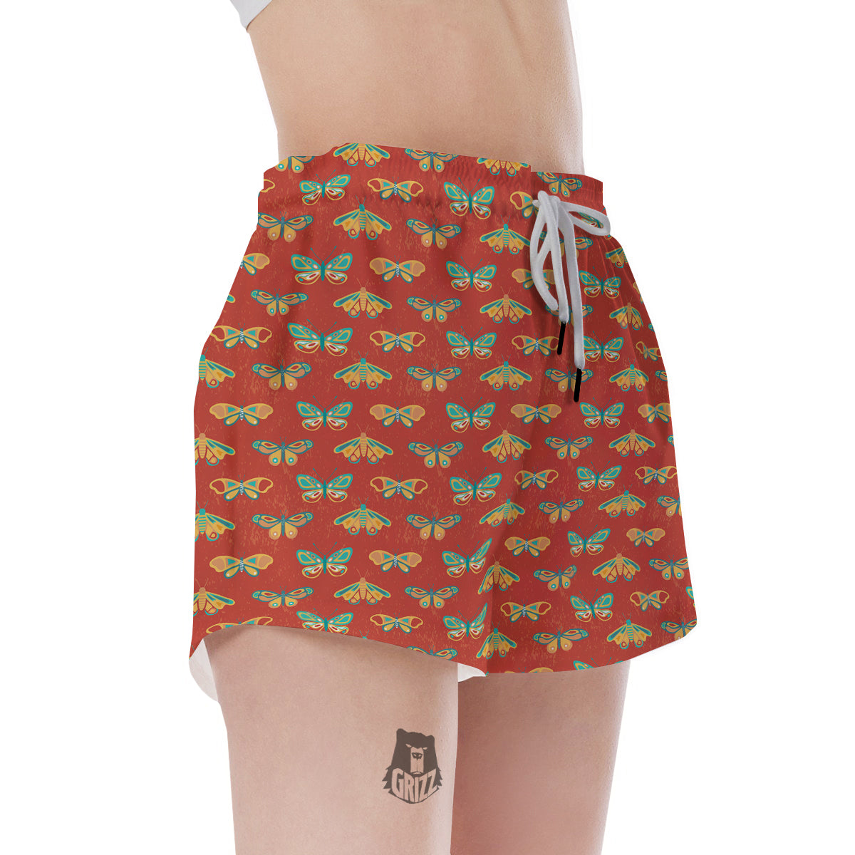 Butterfly Monarch Vintage Print Pattern Women's Shorts-grizzshop