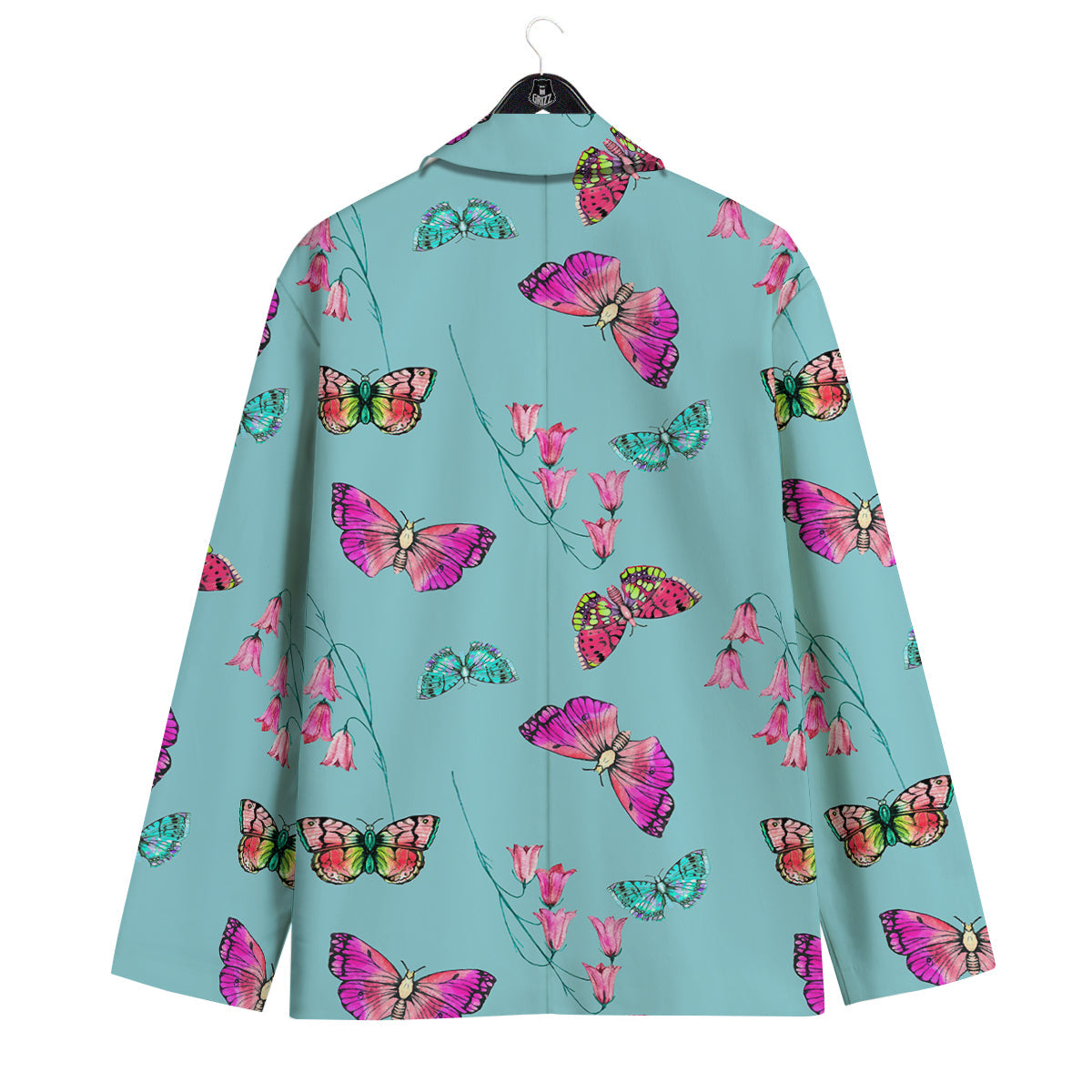 Butterfly Pink And Turquoise Print Pattern Men's Sport Coat-grizzshop