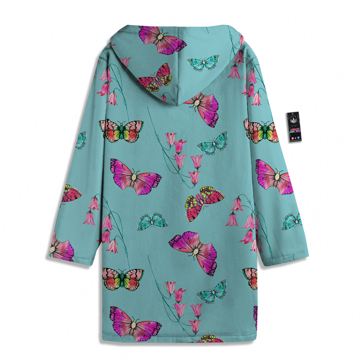 Butterfly Pink And Turquoise Print Pattern Men's Windbreaker Jacket-grizzshop