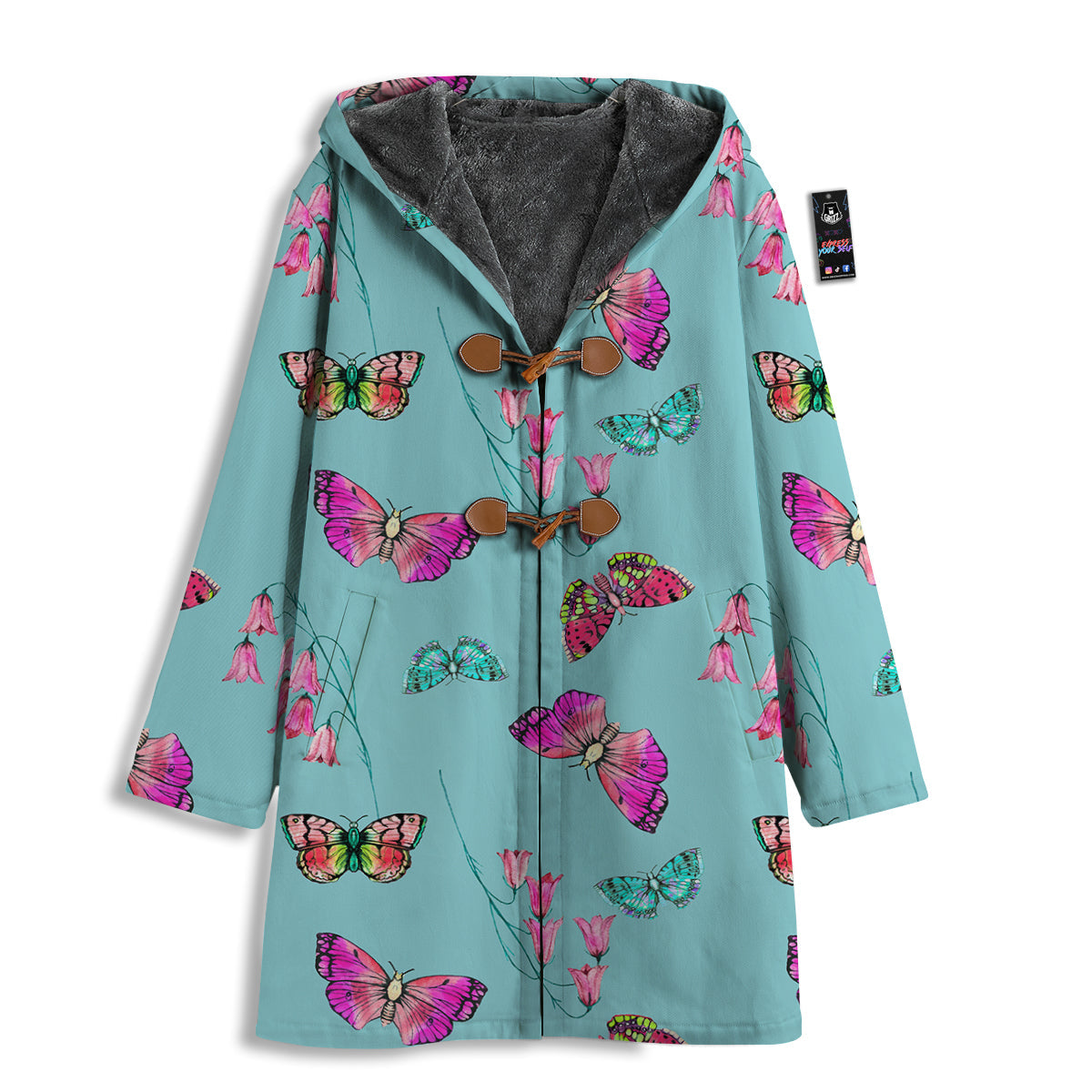 Butterfly Pink And Turquoise Print Pattern Men's Windbreaker Jacket-grizzshop
