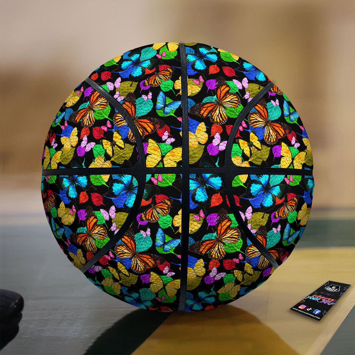 Butterfly Rainbow Print Pattern Basketball-grizzshop