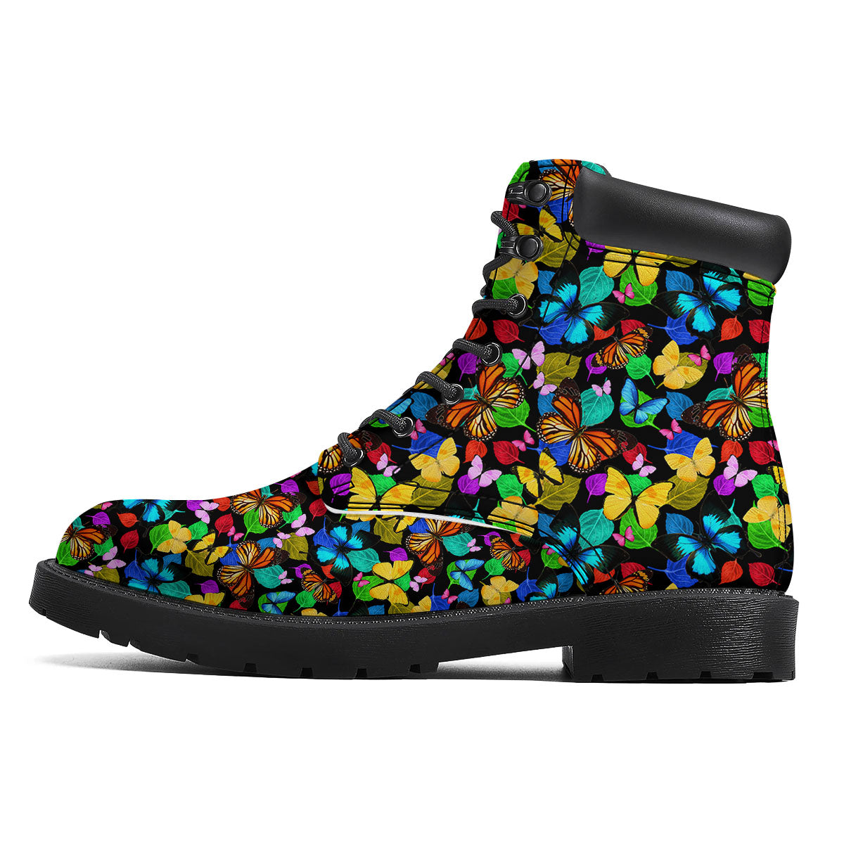 Butterfly Rainbow Print Pattern Boots-grizzshop