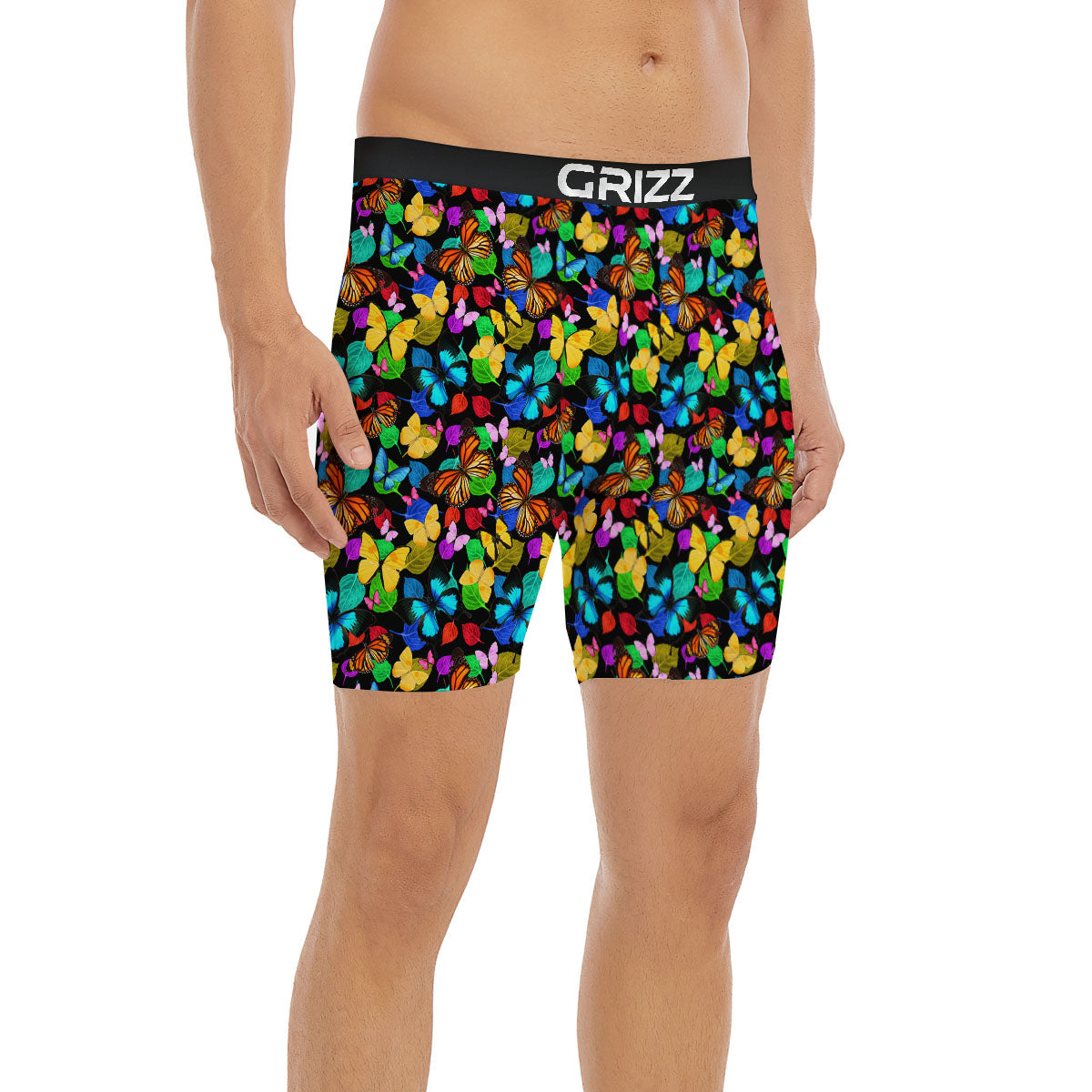 Butterfly Rainbow Print Pattern Boxer Briefs-grizzshop